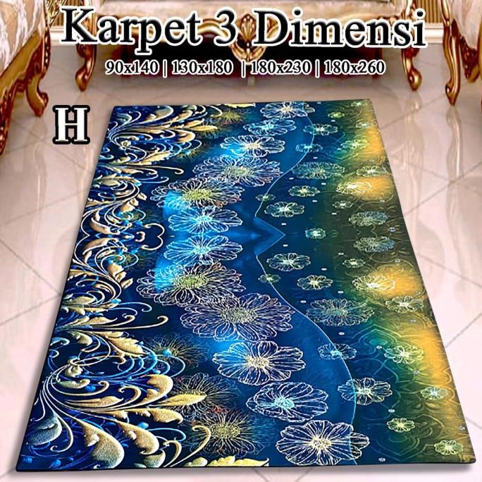 Karpet Printing 3D PENTHOUSE Tebal Anti Slip 130x180 / Karpet Lantai H