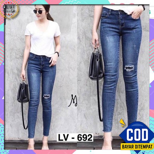 Einstein_Olshoop Celana Kulot Jeans Wanita Rawis Dan Basic-Model Terba Fwr - Basic Jeans Style M4N