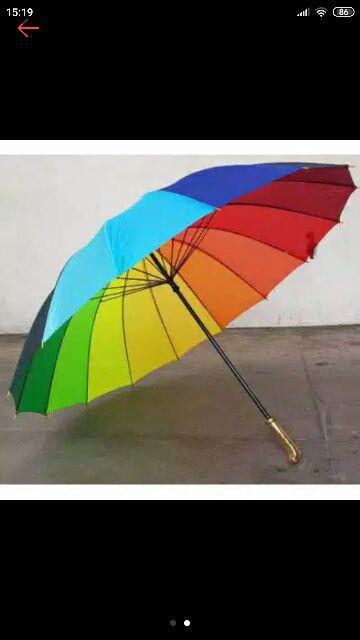 Payung Golf Warna Warni Pelangi Rainbow 16 Jari Jumbo Umbrella Payung Hujan