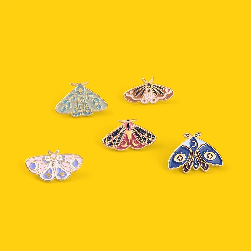 Colorful Moth Butterfly Enamel Pins Cute Butterfly Brooch Lapel Pin Badge Cartoon Insect Jewelry Gift