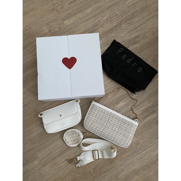 Pedro Sling Bag Gift Box Set - White