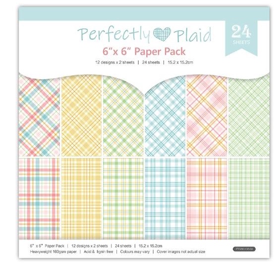 Scrapbooking Patterned Paper 6&quot;x6&quot; - Perfectly Plaid (24 sheets)