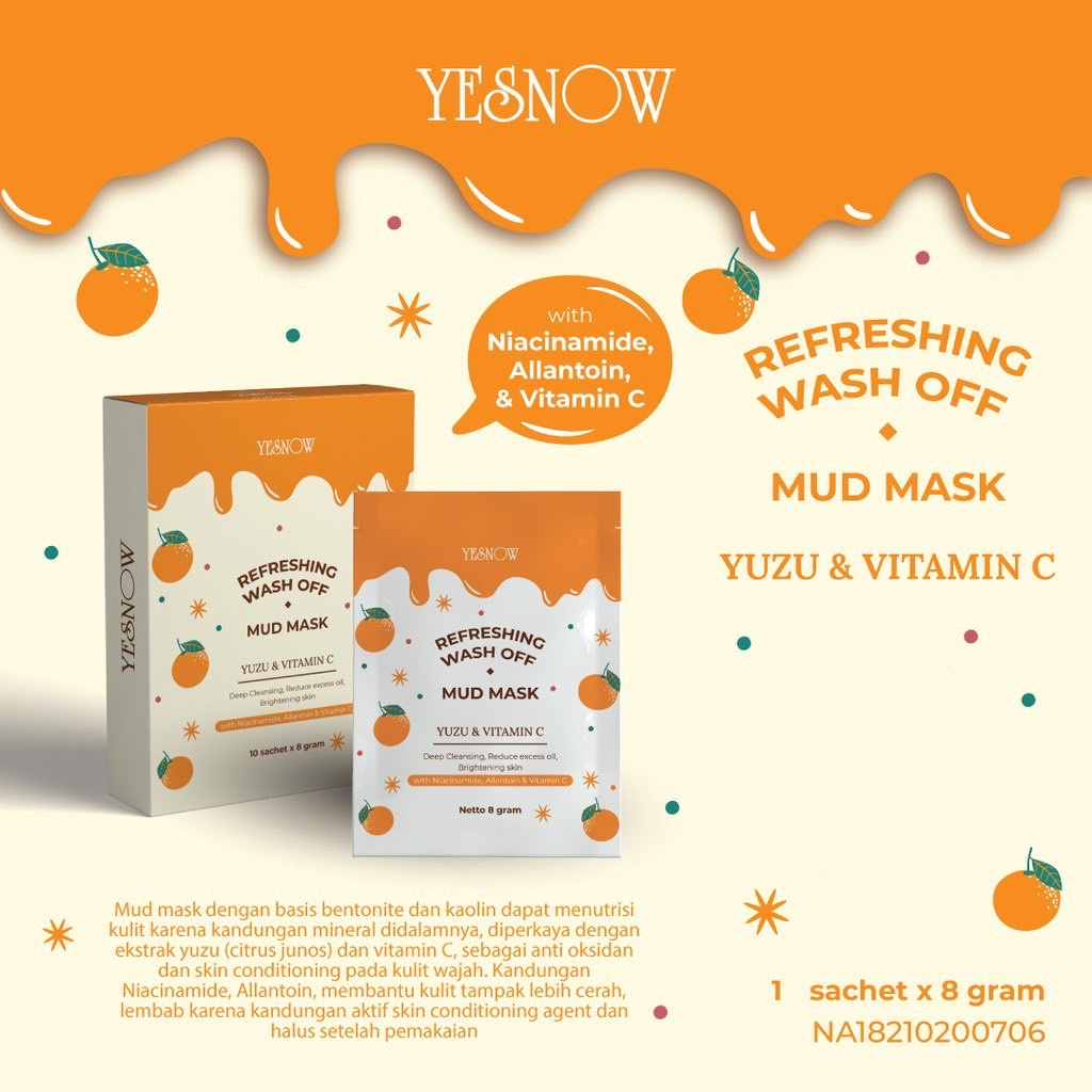 Yesnow Relaxing Wash-Off Mud Mask | Masker Wajah [Sachet]