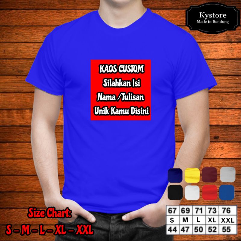 Kaos Custom Nama dan Tulisan Logo Suka - Suka, Combad 30s - Kaos Custom