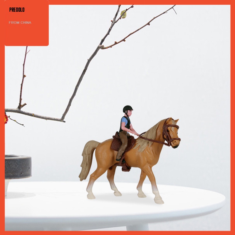 [In Stock] Farm Animal Figure Toy Miniature Horse with Male Rider Figurine Statue