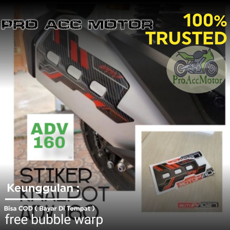 Motopad27 Stiker Resin timbul Cover Knalpot Aksesories Honda New ADV 160 2022