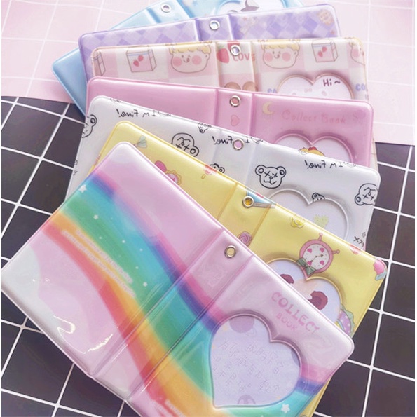 Album Foto Mini Korea Lucu 3inch Heart Square Cover 40slot Tempat Kartu Kpop Photocard Collection Book