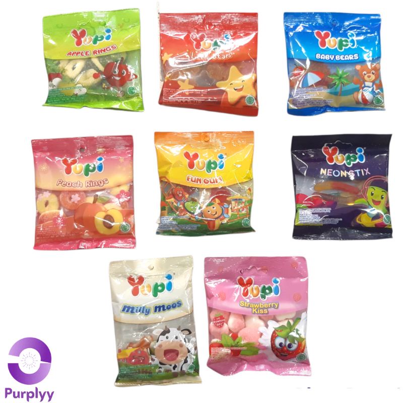 

YUPI BABY BEARS|YUPI APPLE RINGS|YUPI LITTLE STARS|YUPI PEACH RING| YUPI MILLY MOOS| YUPI NEON STIX| YUPI FUN GUM 45GR