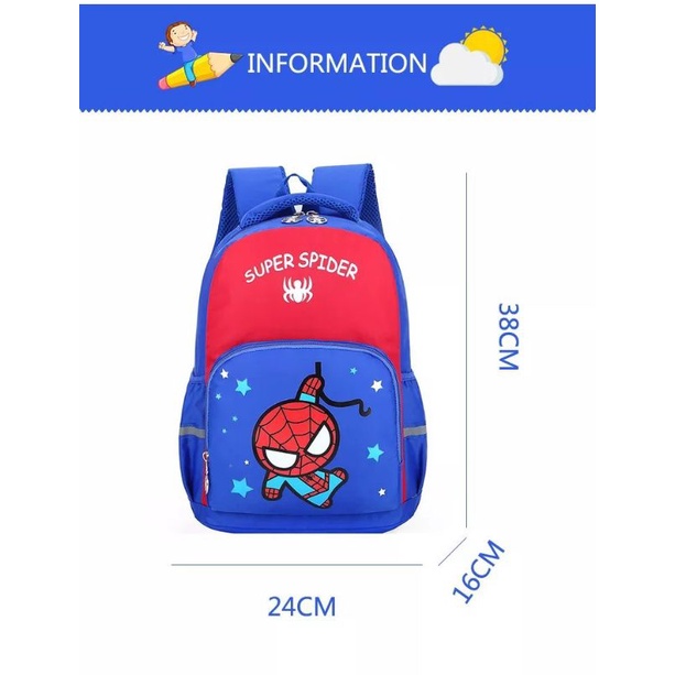 Tas Ransel Anak Laki Laki SUPER SPIDERMAN Tas Sekolah Anak Paud TK SD Anak Cowok Superhero ngaji