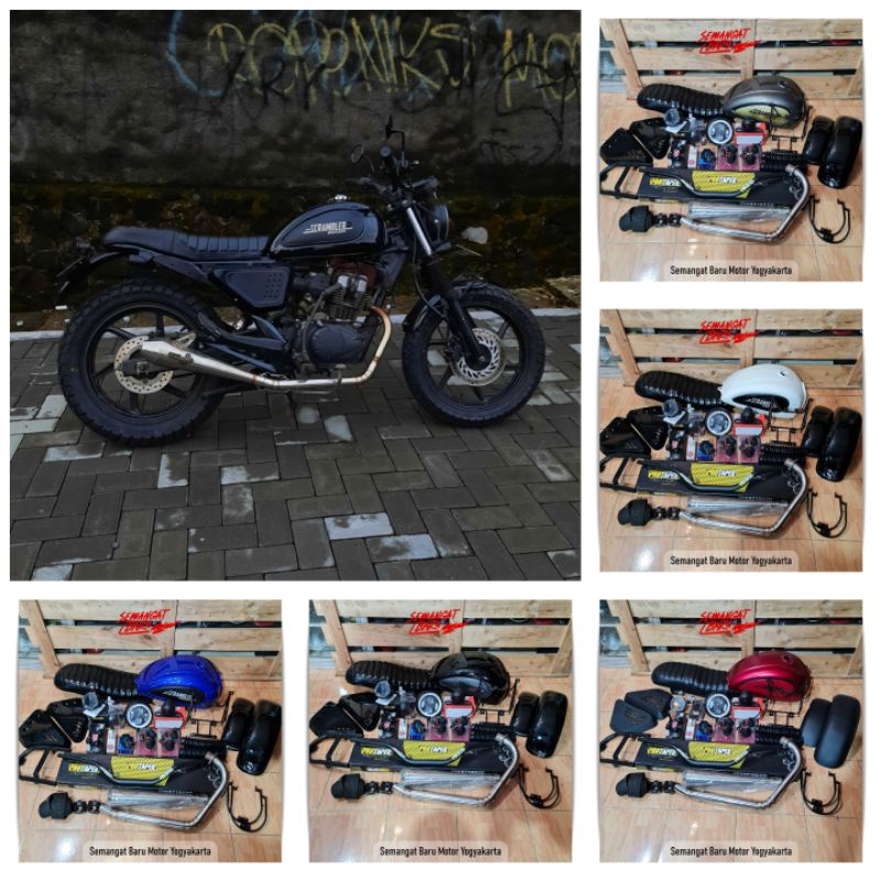 PAKET JAPSTYLE DUCATI SCRAMBLER MEGAPRO MONO BYSON SCORPIO THUNDER THE BEST COSTUM COSTUME KOSTUM KA