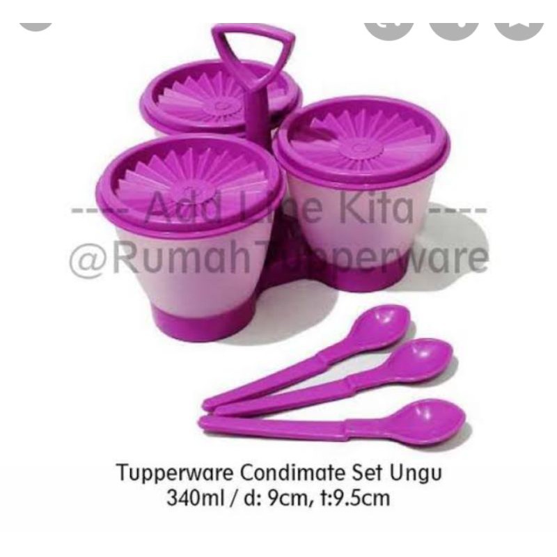 condimate 1set ungu tupperware