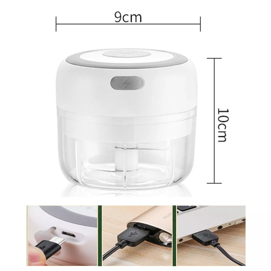 Blender Bumbu Mini Elektrik Portable Food Chopper Garlic Masher USB