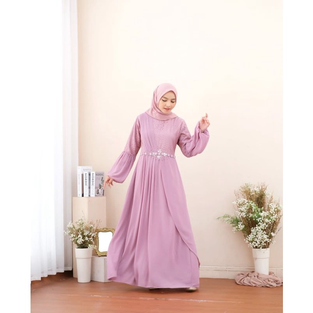 Gamis Brokat Katun | Gamis Ceruty Beby doll Premium Impor
