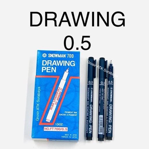 

SPIDOL DRAWING SNOWMAN 0.5 / Drawing Pen Gambar Snowman FT 700 / FT700 0.5 / 0,5