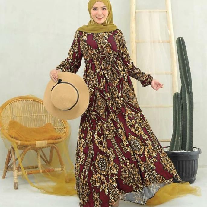 Baju Gamis Monalisa Wanita Terbaru Sultan Motif Dress Termurah