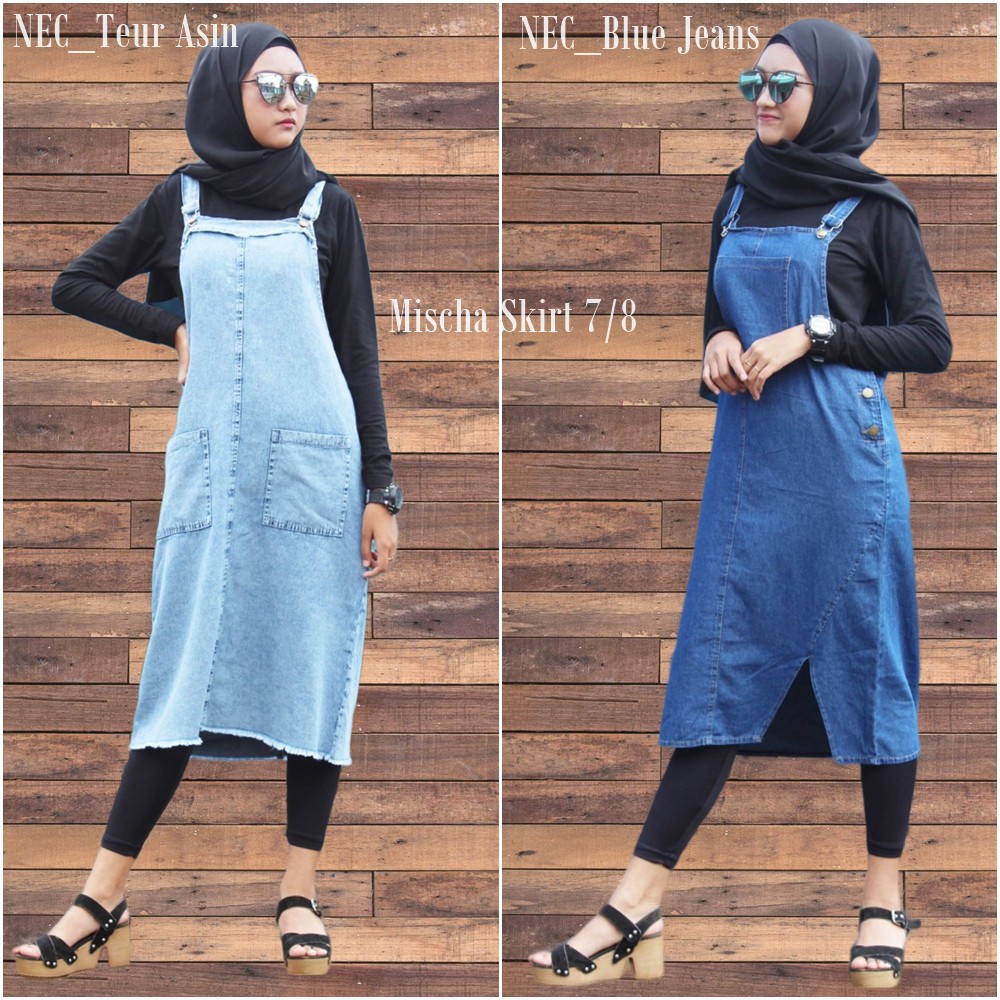 OVERALL DENIM MISCHA SKIRT 7/8 FASHION HITS WANITA