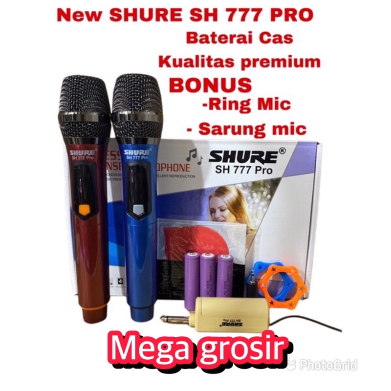 mic profesional / microphone wireless shure sh 777 pro bisa cas