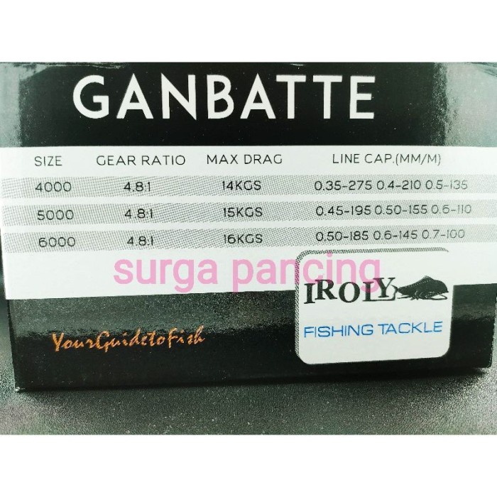 Reel Iroly Ganbatte Power Handle Murah 1000 2000 3000 4000 6000 Cv