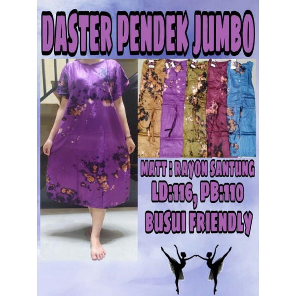 baju tidur/dress/daster pendek jumbo/ daster busui motif