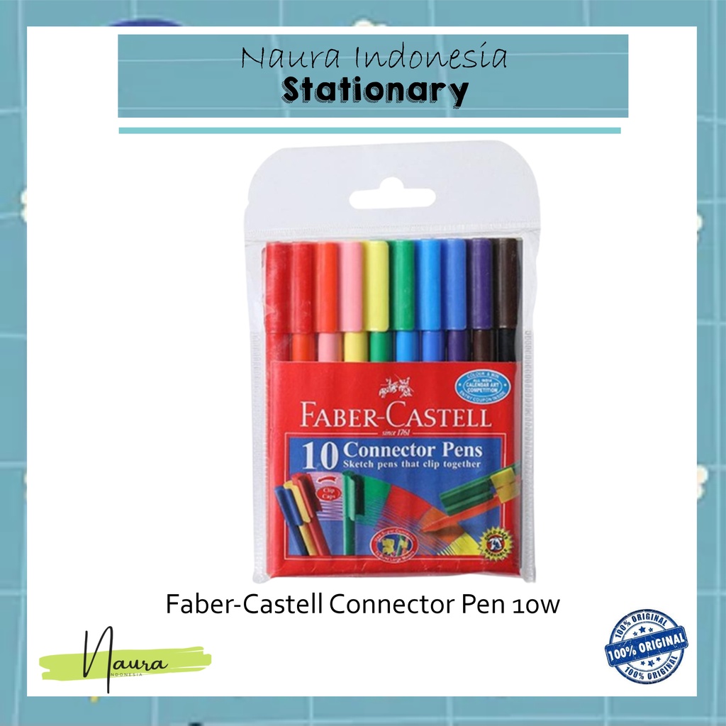 

Faber Castell connector pen 10 fibre-tip Catdboard | Spidol Faber Castel