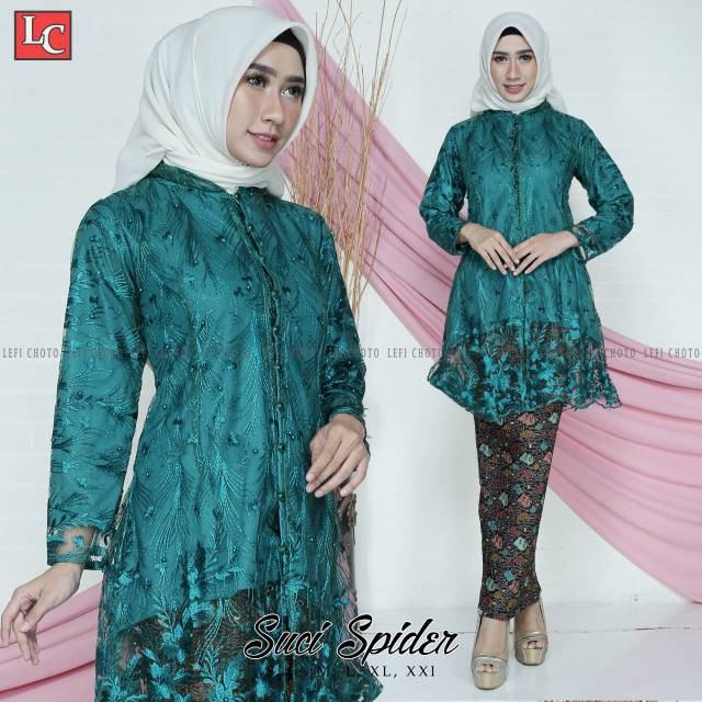 STELAN KEBAYA TUNIK TILLE BORDIR/KURUNG/KEBAYA KEKINIAN / KEBAYA MODREN/LONG TUNIK BORDIR