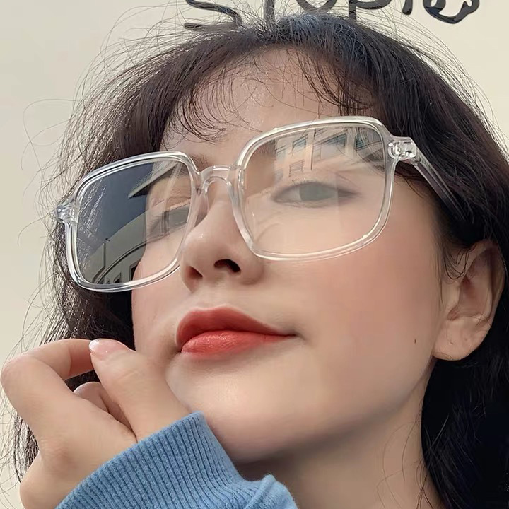 Korean Ig Black Transparent Glasses Non-degree Radiation Protection Student Round Face Trendy