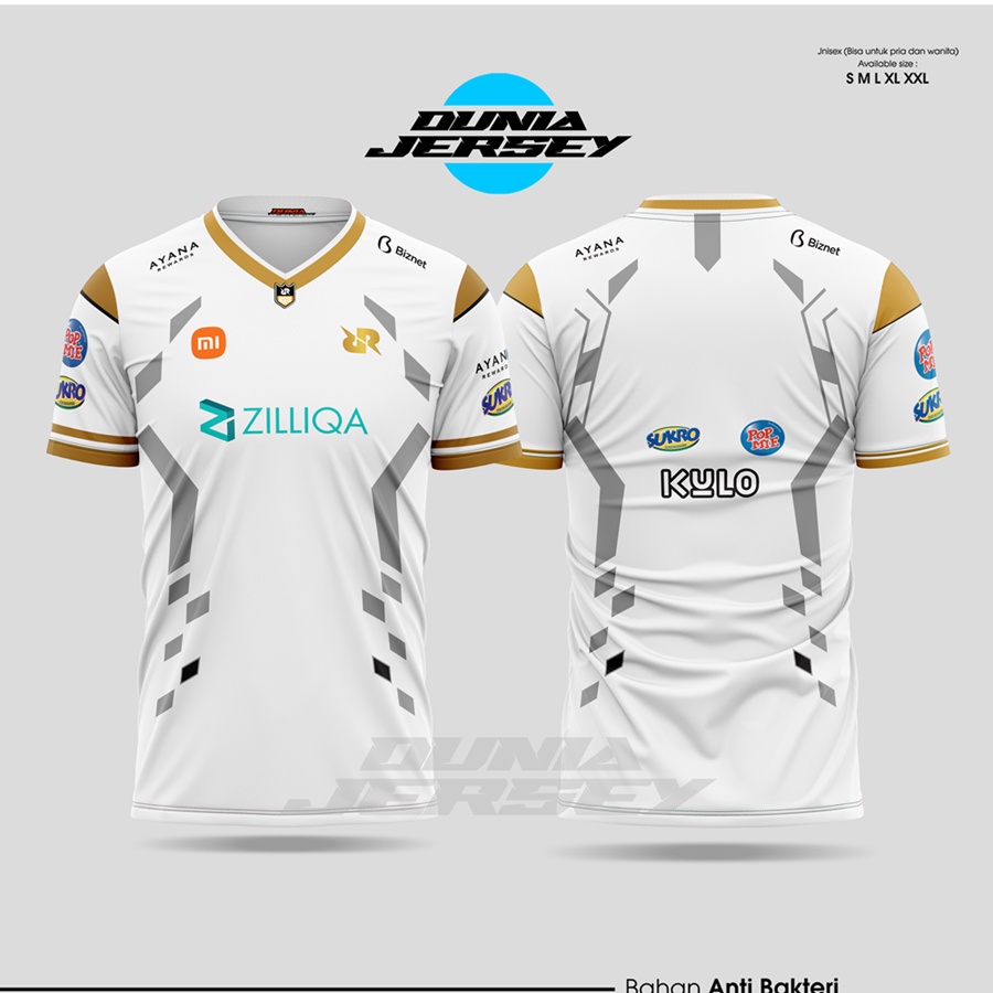 (DUNIAJERSEYPRINTING) MURAH BISA COD / FREE ONGKIR BAJU KAOS JERSEY RRQ WHITE 2022 / BAJU JERSEY RRQ