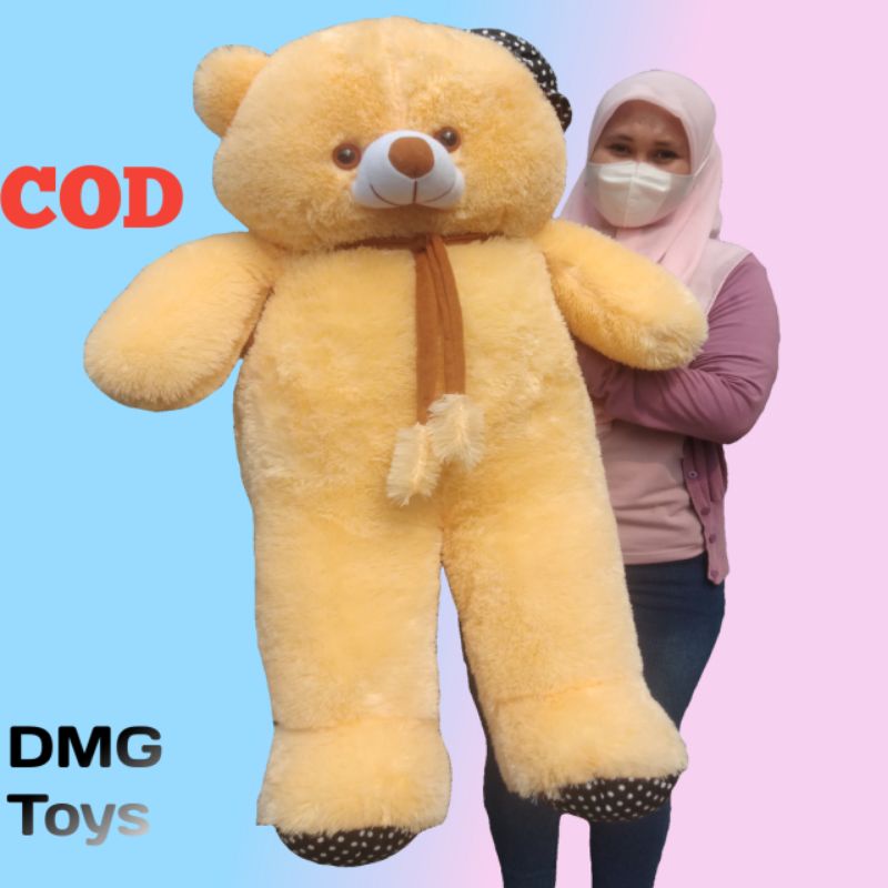 Boneka Beruang Teddy Bear Syal Topi 1 Meter Murah