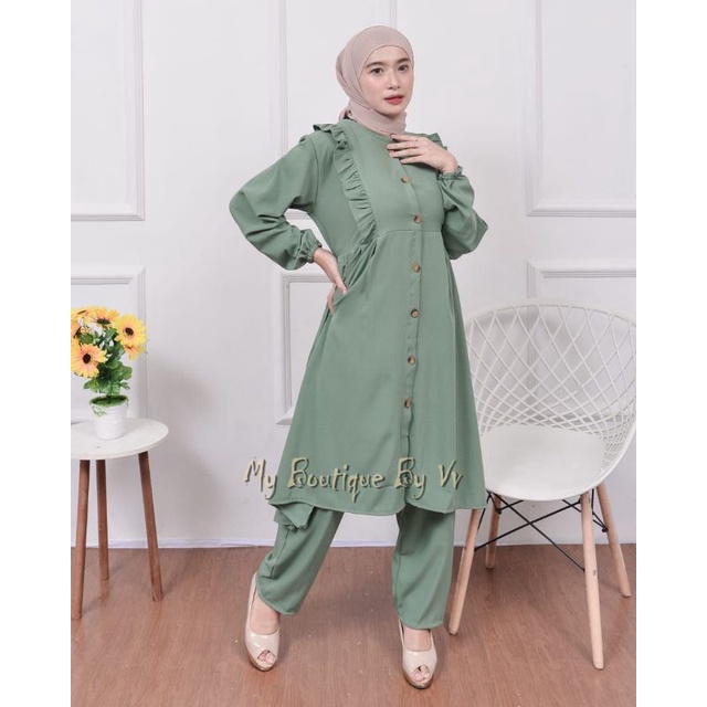 Humaira Set | Setelan Humaira | Setcel ItyCrepe | One Set Tunik