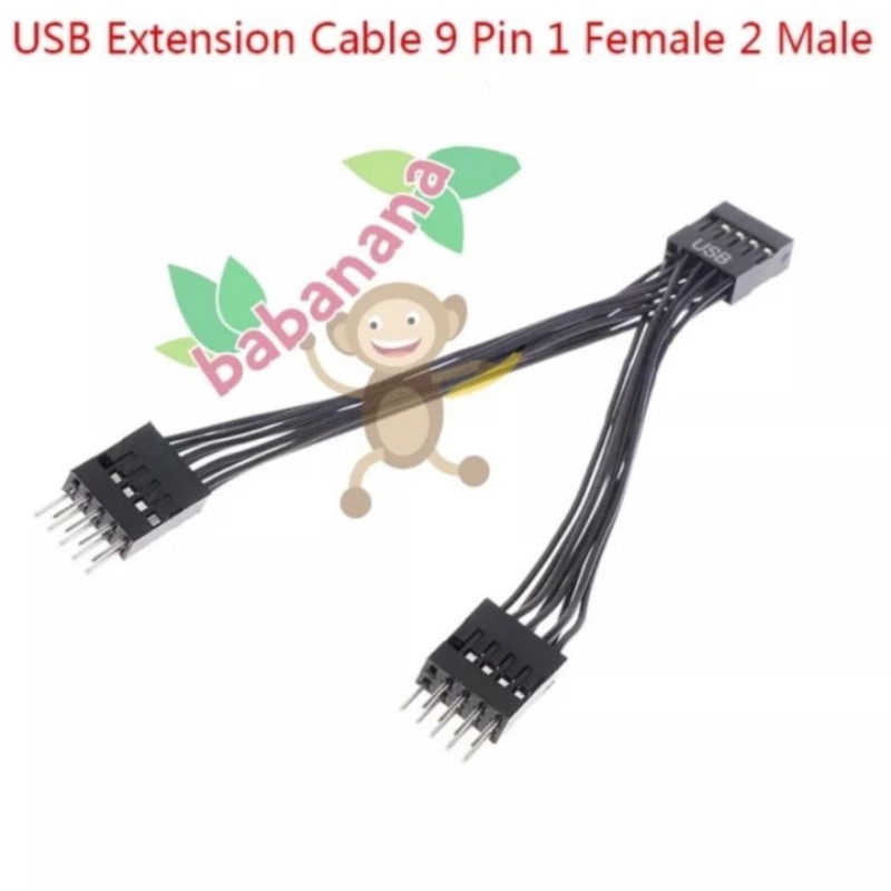 Usb 9pin splitter front header extension cabang 9 pin hub extender