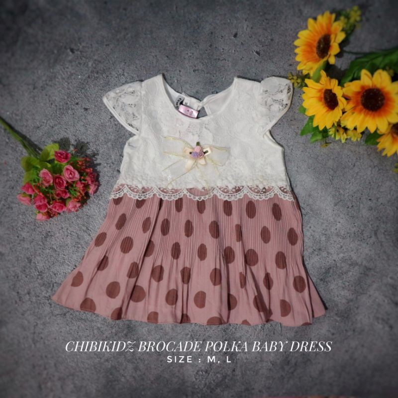 CHIBIKIDZ BROCADE POLKA BABY DRESS