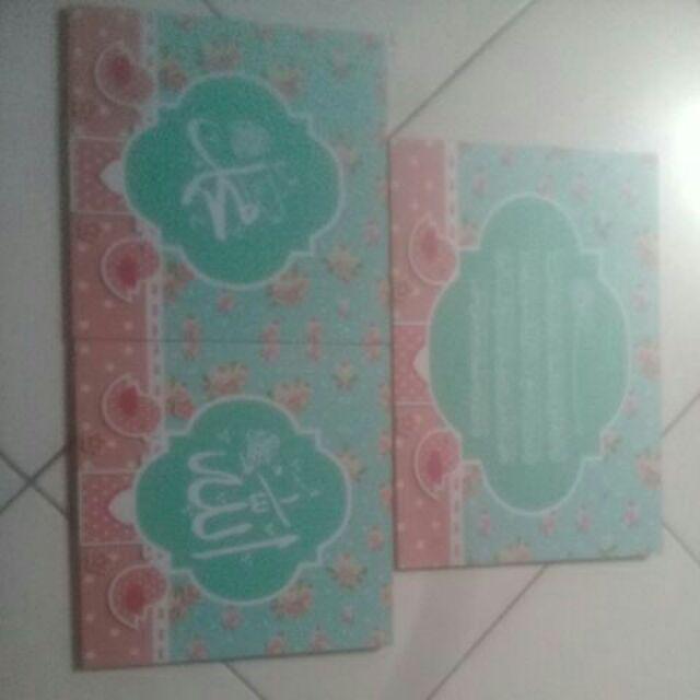 Kaligrafi Tosca Pink Salem Shabby Mdf