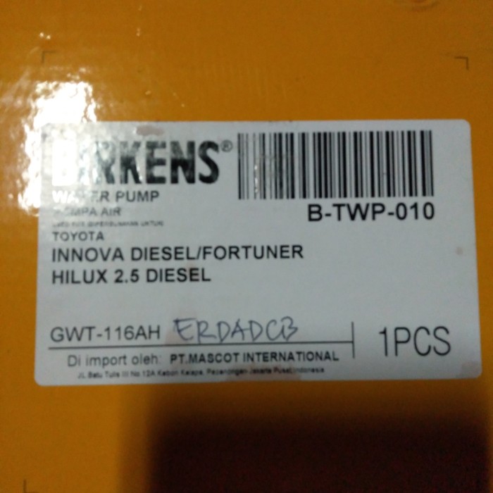 pompa air toyota innova diesel water pump innova diesel