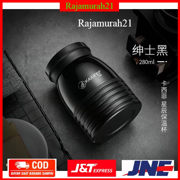 Botol Minum Kaxifei Botol Minum Thermos Vacuum Stainless Steel 280ml - K701 - Black - 9PHA01BK