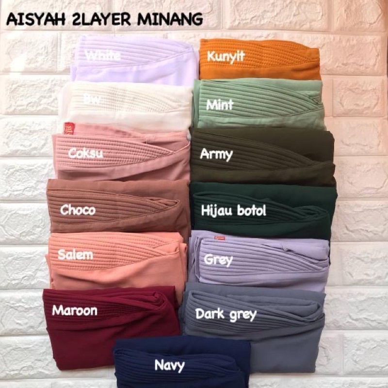 HIJAB JILBAB AISYAH PED 2LAYER CERUTY BABYDOLL MINANG JUMBO TERMURAH