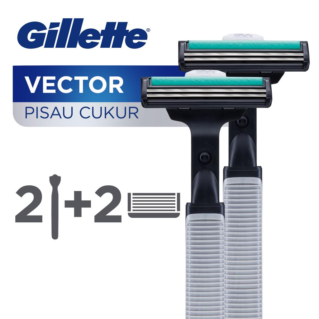 Gillette Alat Cukur Vector Pisau Cukur Paket Isi 2