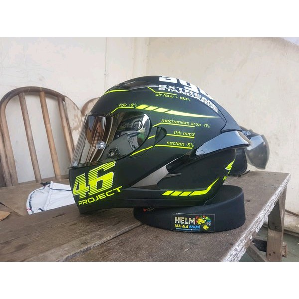 KYT FALCON - 46 PROJECT AGV PAKET GANTENG REPAINT SPOILER DAN VISOR FLAT