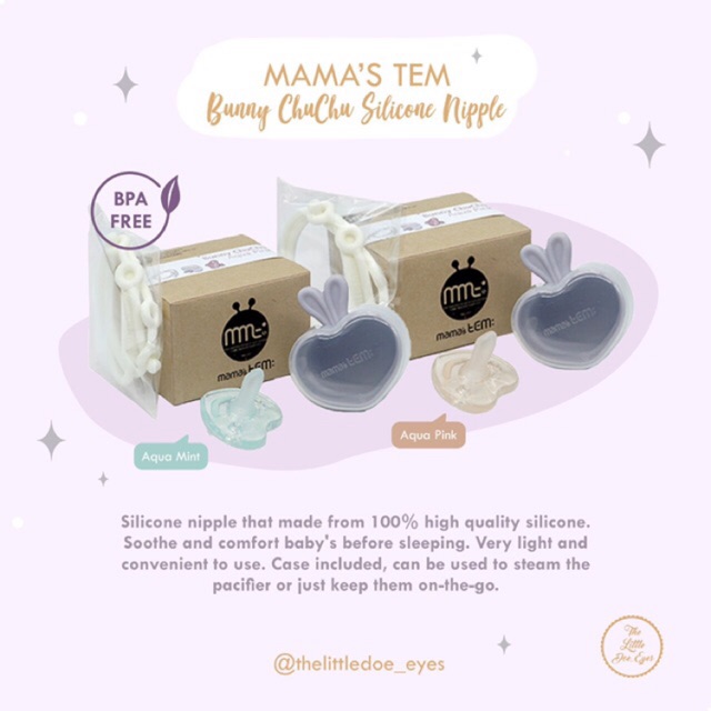 [READY] Mama’s Tem Bunny ChuChu Silicone Nipple (teether + tali)