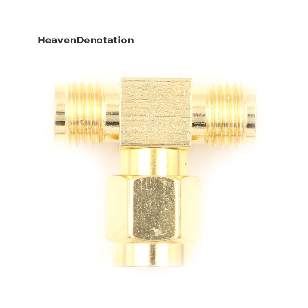 [HeavenDenotation] SMA Male to 2 Double SMA Female T Type RF Coaxial Connector SMA Plug to Jack 3 Way