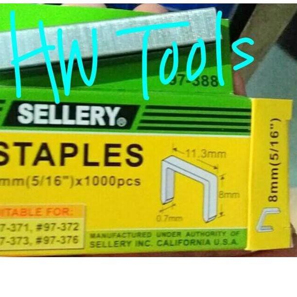 

PALING HOT!! KODE-655 ISI STAPLES HEAVY DUTY STAPLER GUN TACKER 8mm (5/16") x1000pcs SELLERY 97-388H