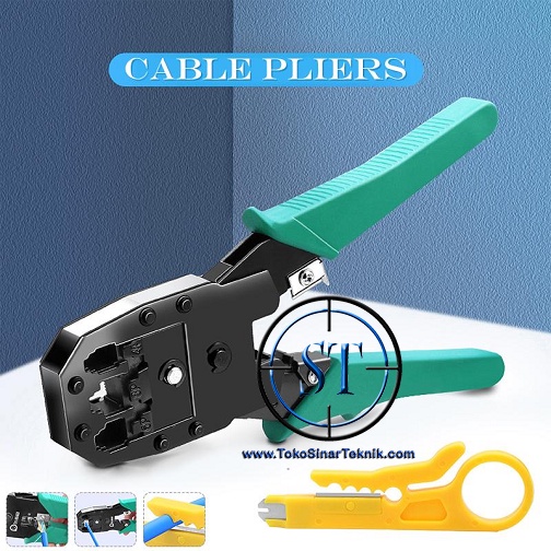 Tang Crimping RJ-45 RJ-11 RJ-12 + Potong ( RJ45 RJ11 RJ12 ) Penjepit Tools Crimp Plus Rotary Stripper Cutter