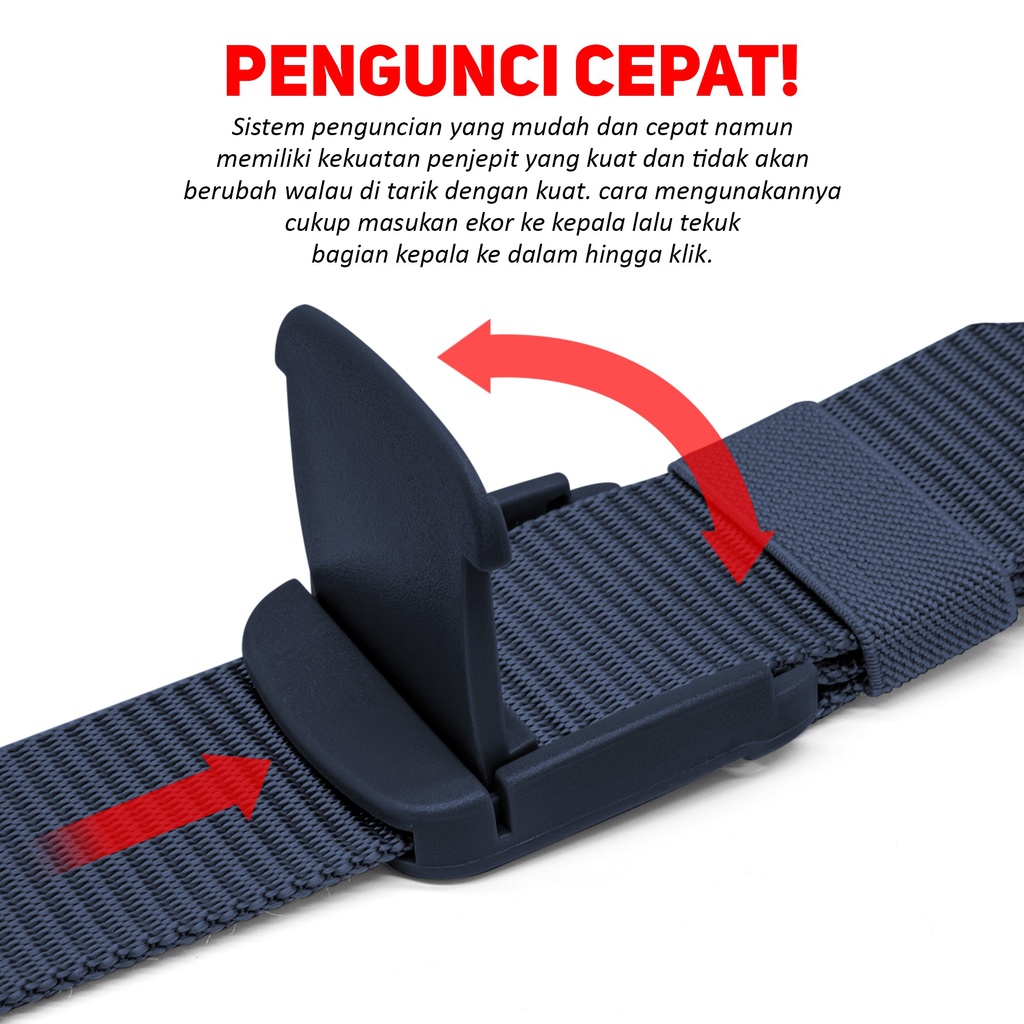 Ash-02 IKAT PINGGANG PRIA SABUK NYLON CANVAS GESPER KEPALA PLASTIK MEN BELT TP-02