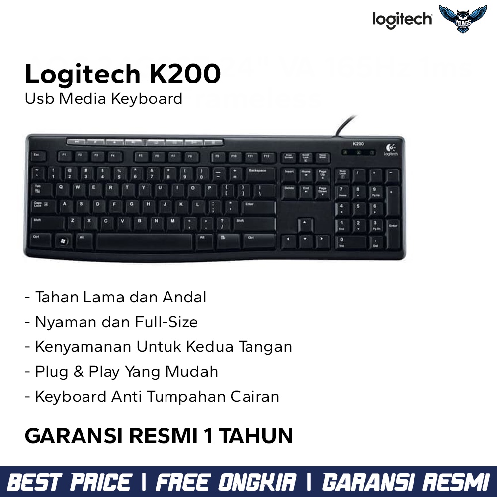 Keyboard Logitech K200 Multimedia | Keyboard Multimedia K200 Logitech