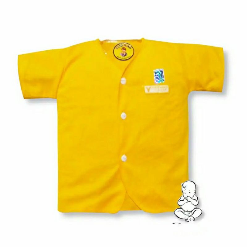 6pcs Baju bayi pendek newborn polos Jepang / Baju pendek newborn CICO MIKO