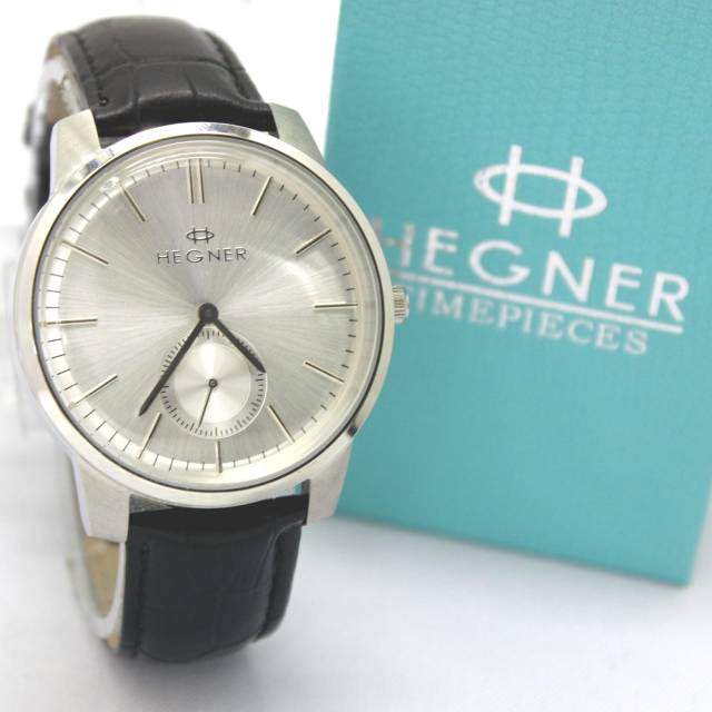 JAM TANGAN COWOK PRIA HEGNER HW1637G-3M SILVER ORIGINAL
