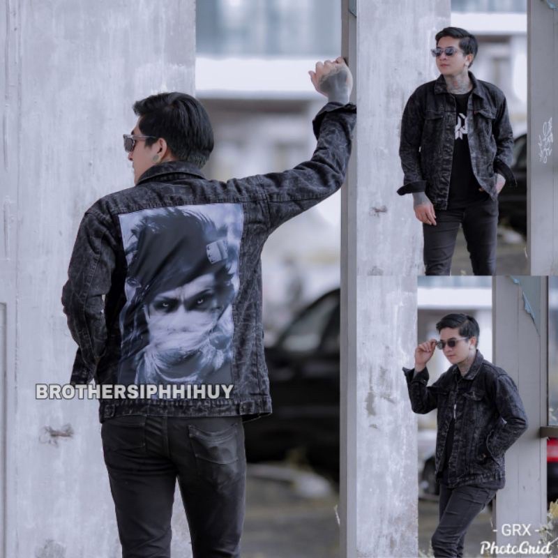 JAKET JEANS PRINTING NARUTO ANIME SANDWASH SIZE L