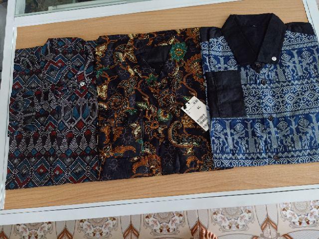 Freypv 7898 Slimfit Long Batik Black Cream M-xl Kemeja Batik
