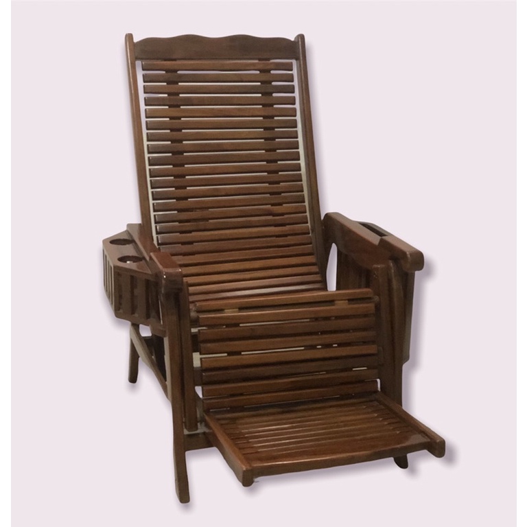Kursi Malas Bahan Kayu / Wooden Recliner Chair / Kursi Goyang Santai