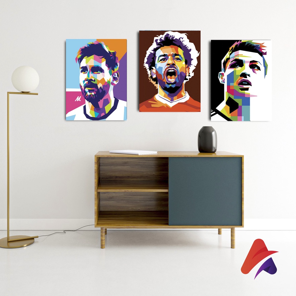 APOLITO ( 15X20 CM) HIASAN DINDING PAJANGAN WALLDECOR POSTER KAYU GAMBAR MESSI RONALDO DYBALA M SALAH