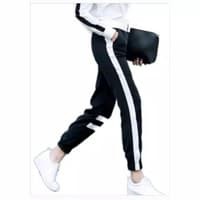 TBI Celana Joger Unisex Stripe Double List Sport Training Korean Style BTS